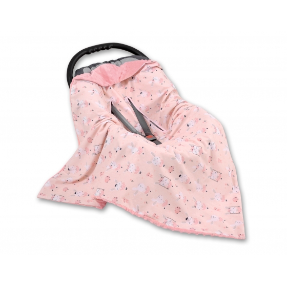 Dubbelsidig Filt till babyskydd - ballerinas rosa/pulverrosa