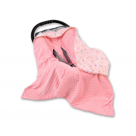 Dubbelsidig Filt till babyskydd - ballerinas rosa/pulverrosa