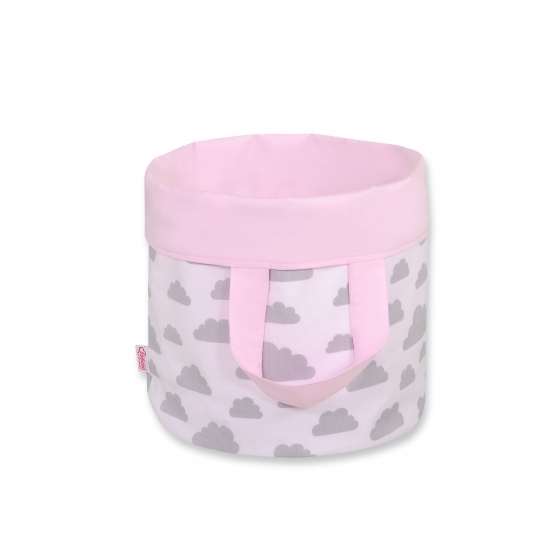 Dubbelsidig Leksakskorg S - moln grå/rosa