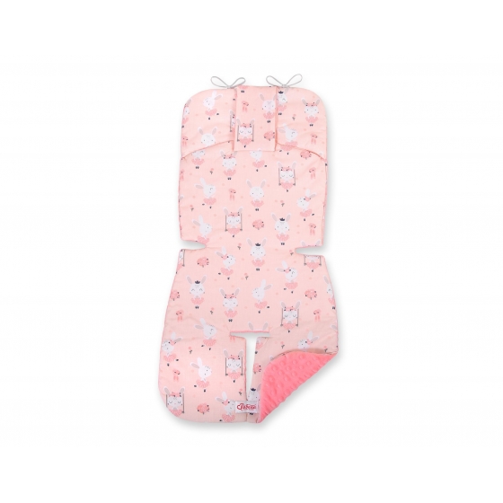 Dubbelsidig Sittdyna till Barnvagn Barnvagnsdyna ballerinas rosa/pulverrosa