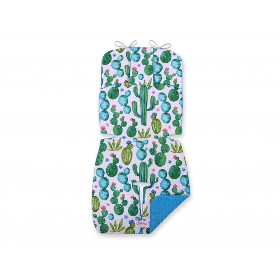 Dubbelsidig Sittdyna till Barnvagn Barnvagnsdyna cactus/