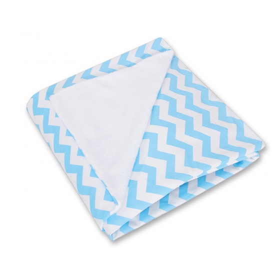 Dubbelsidigt filt till babyskyddet bilbarnstolen Chevron blue-vit
