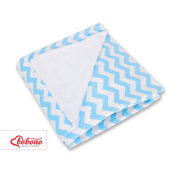 Dubbelsidigt filt till babyskyddet bilbarnstolen Chevron blue-vit