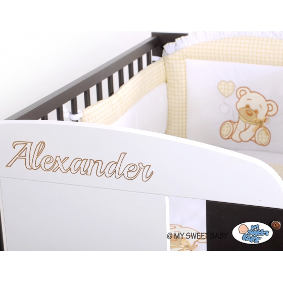 Engrave on the front of baby cot no. 5004-04