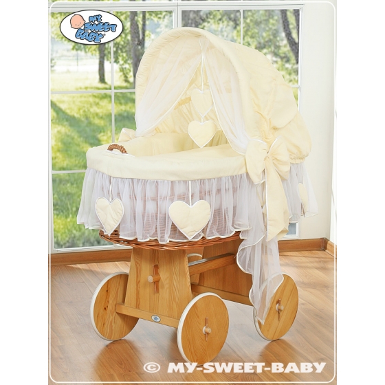 Exklusiv Babykorg på hjul Amelie Cream