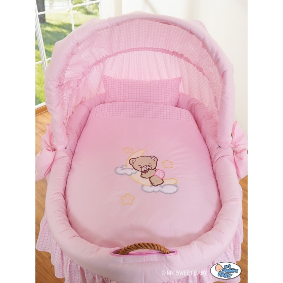 Exklusiv Babykorg på hjul Godnatt rosa