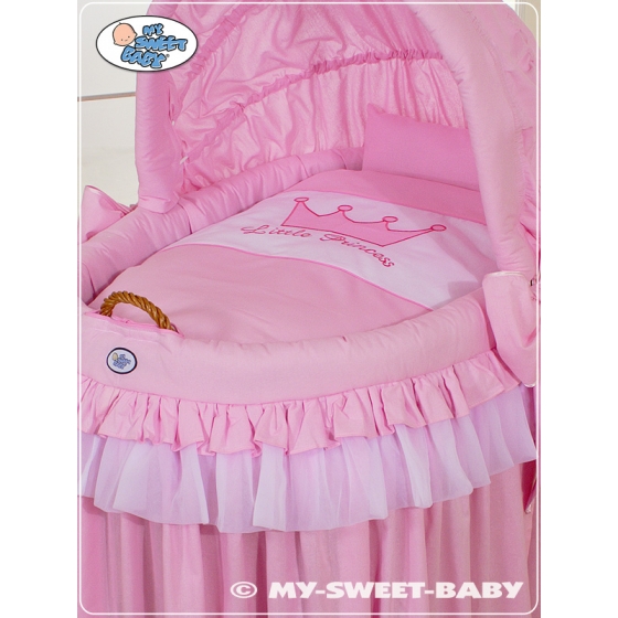 Exklusiv Babykorg på hjul Little Prince/Princess rosa
