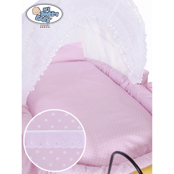Exklusiv Gammaldags Babykorg Christine - White - rosa