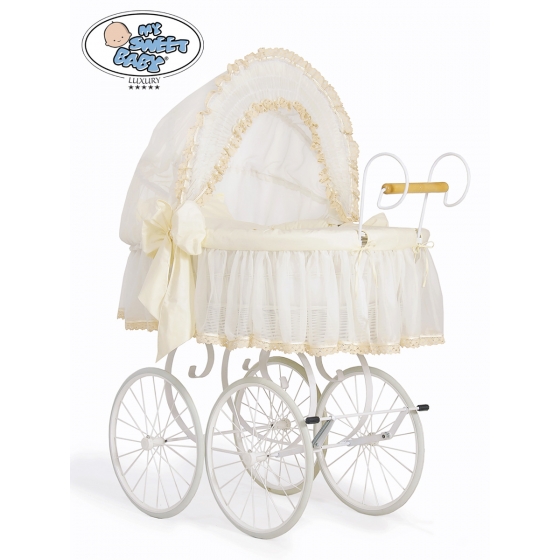 Exklusiv Gammaldags Babykorg Eliza med Bäddset - Cream