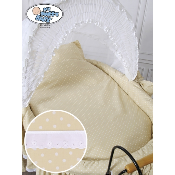 Exklusiv Gammaldags Babykorg med Bäddset Christine - White - beige