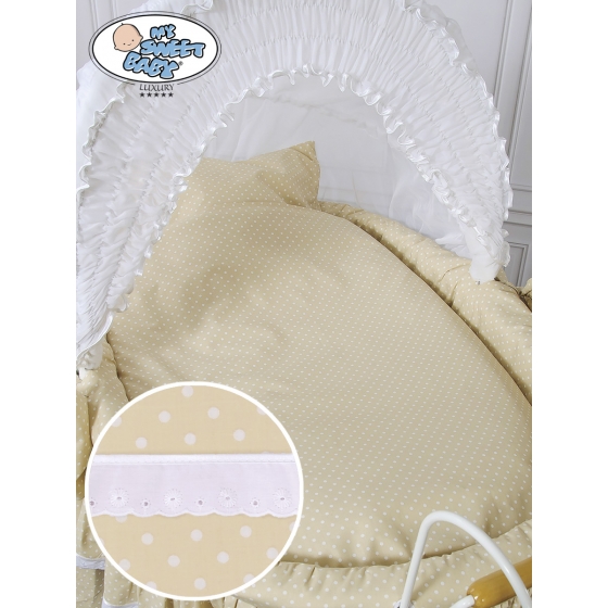 Exklusiv Gammaldags Babykorg med Bäddset Christine - White - beige