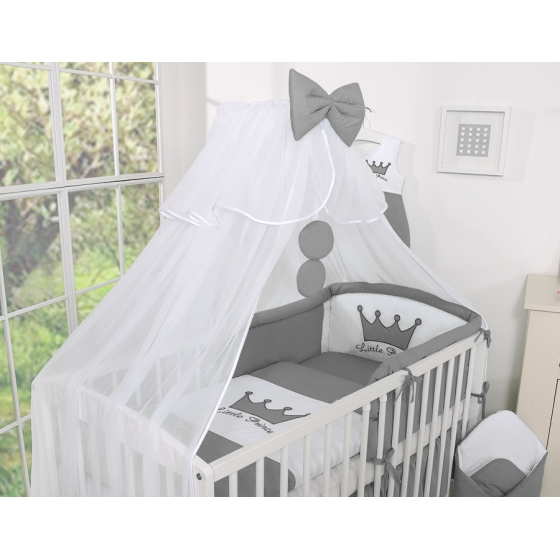 Himmel Stor Myggnät till Babysäng Chiffon Little Prince/Princess Antracit