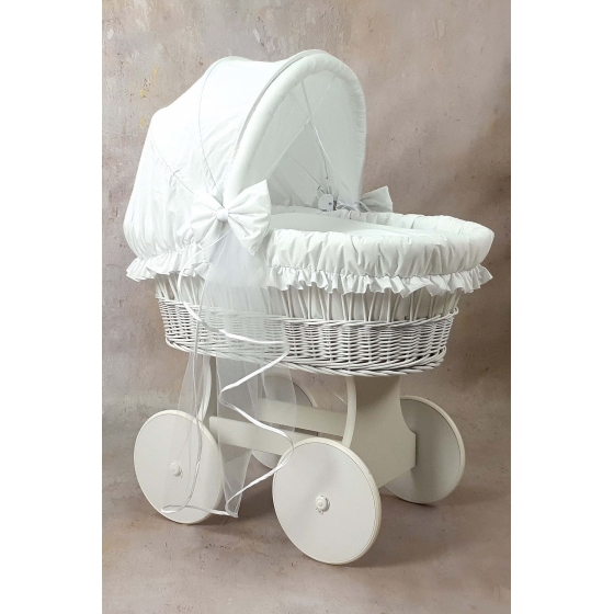 Komplett bäddset babykorg vit