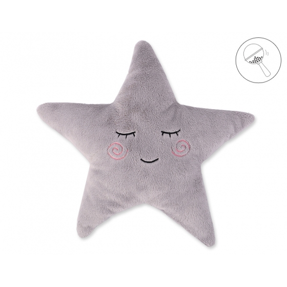 Kudde med skallra LITTLE STAR- grå