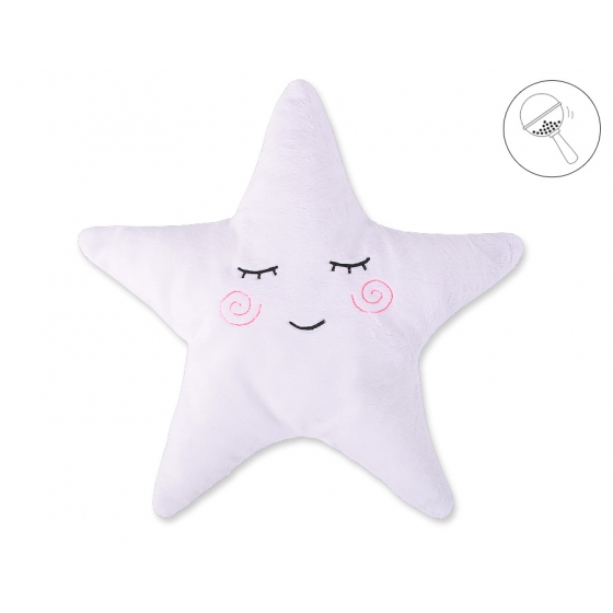 Kudde med skallra LITTLE STAR- vit