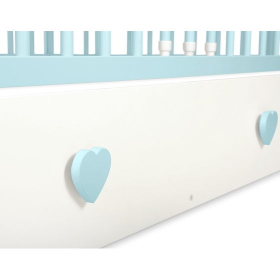 Låda för babysäng 120x60cm MAXI- Hjärtan