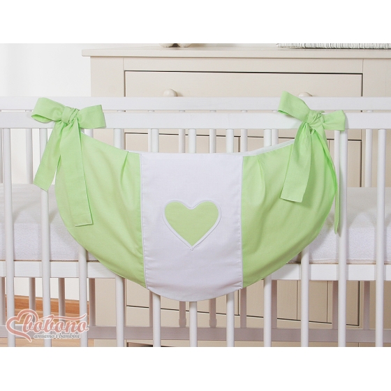 Leksaker väska babysäng hjärtan grön