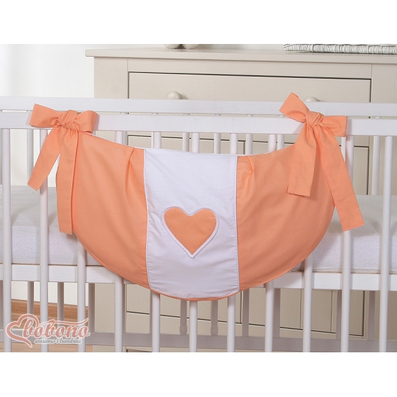 Leksaker väska babysäng hjärtan orange