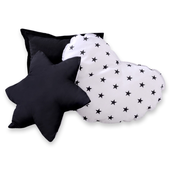 MEGA Tipitält uppsättning: Tipi tält Lekmatta Kuddar med dekorfjädrar Black stjärnor/black