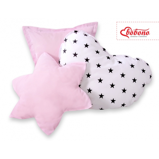 MEGA Tipitält uppsättning: Tipi tält Lekmatta Kuddar med dekorfjädrar Black stjärnor/rosa
