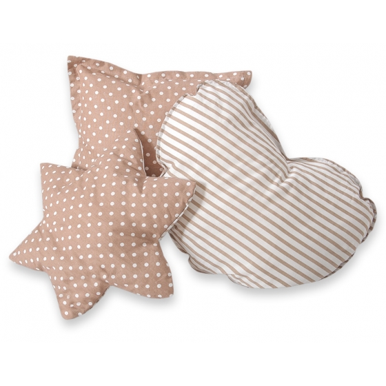 MEGA Tipitält uppsättning: Tipi tält Lekmatta Kuddar med dekorfjädrar Vita Prickar på brown/beige ränder