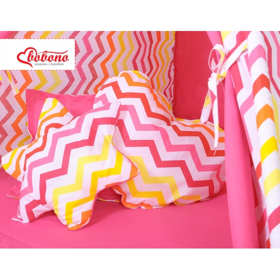 MEGA Tipitält uppsättning:Tipi tält Lekmatta Kuddar - Chevron pink-yellow