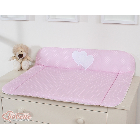 Mjuk Skötdyna hjärtan Vita Prickar på rosa