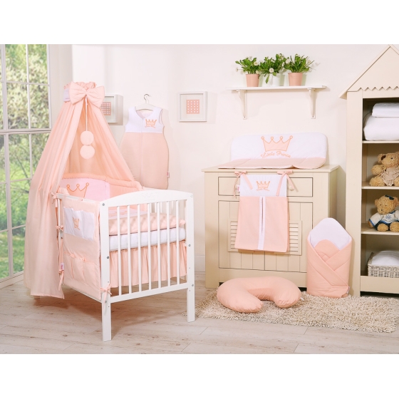 Sänghimmel i bomull till Babysäng- Little Prince/Princess rosa