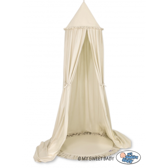 Set: Sänghimmel upphängd från taket med Lekmatta- beige