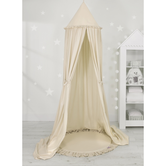 Set: Sänghimmel upphängd från taket med Lekmatta- beige