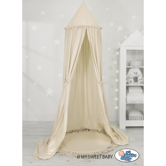 Set: Sänghimmel upphängd från taket med Lekmatta- beige