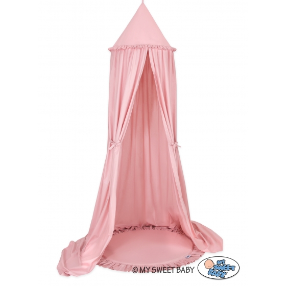 Set: Sänghimmel upphängd från taket med Lekmatta- pastel rosa
