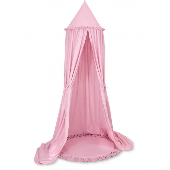 Set: Sänghimmel upphängd från taket med Lekmatta- rosa