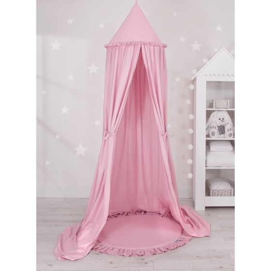 Set: Sänghimmel upphängd från taket med Lekmatta- rosa