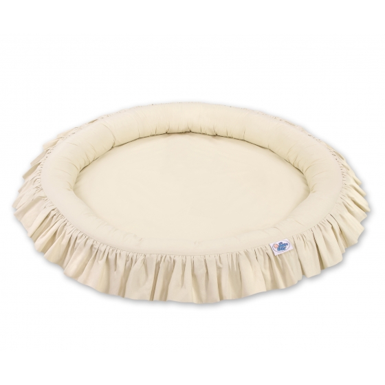 Set: Sänghimmel upphängd från taket med Lekpöl med volang- beige