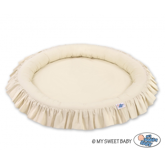 Set: Sänghimmel upphängd från taket med Lekpöl med volang- beige