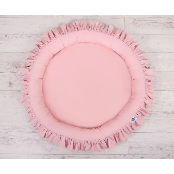 Set: Sänghimmel upphängd från taket med Lekpöl med volang- pastel rosa
