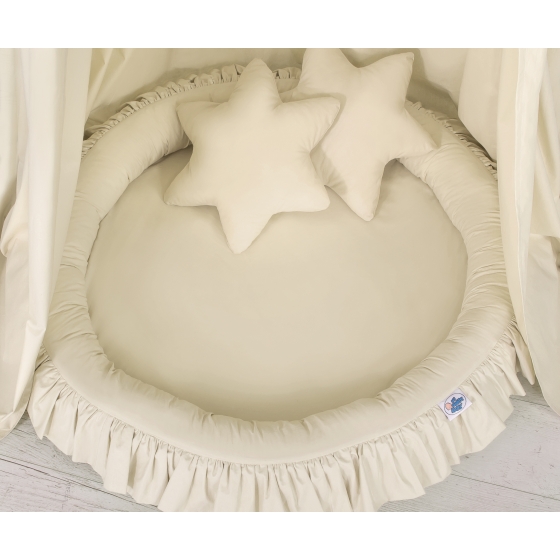 Set: Sänghimmel upphängd från taket med Lekpöl och Kuddar - beige