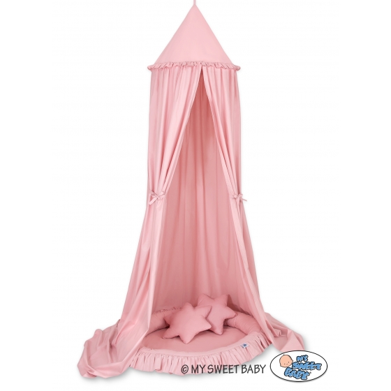 Set: Sänghimmel upphängd från taket med Lekpöl och Kuddar - pastel rosa