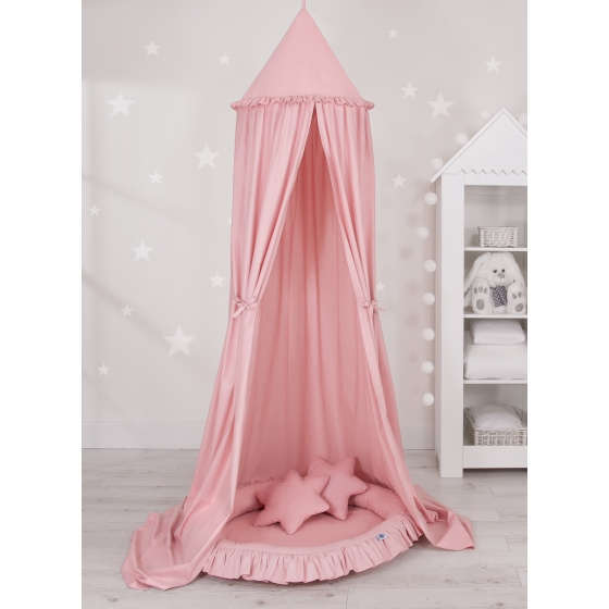 Set: Sänghimmel upphängd från taket med Lekpöl och Kuddar - pastel rosa