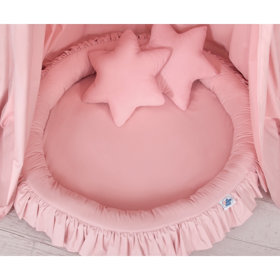 Set: Sänghimmel upphängd från taket med Lekpöl och Kuddar - pastel rosa