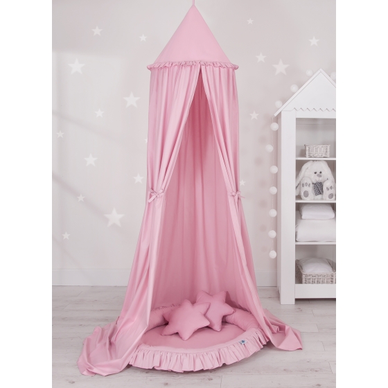 Set: Sänghimmel upphängd från taket med Lekpöl och Kuddar - rosa
