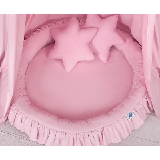 Set: Sänghimmel upphängd från taket med Lekpöl och Kuddar - rosa