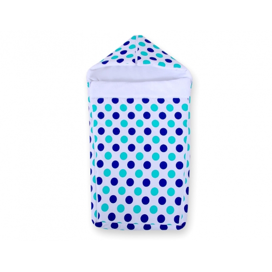 Sovpåse till barnvagn Navy blue-mint prickar