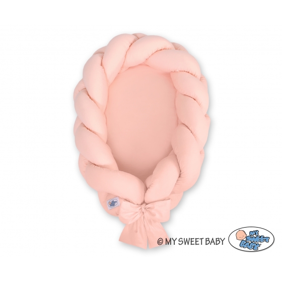 Sovpöl Knot Babynest & Spjälskydd 2 in 1 - pulverrosa