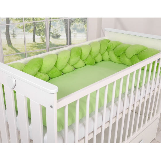 Spjälsägsskydd till Babysäng i minky 180cm- grön