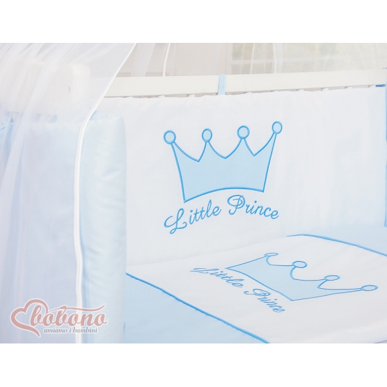 Spjälsäng bedside Sidosäng med madrass med sängkläder Little Prince/Princess blå