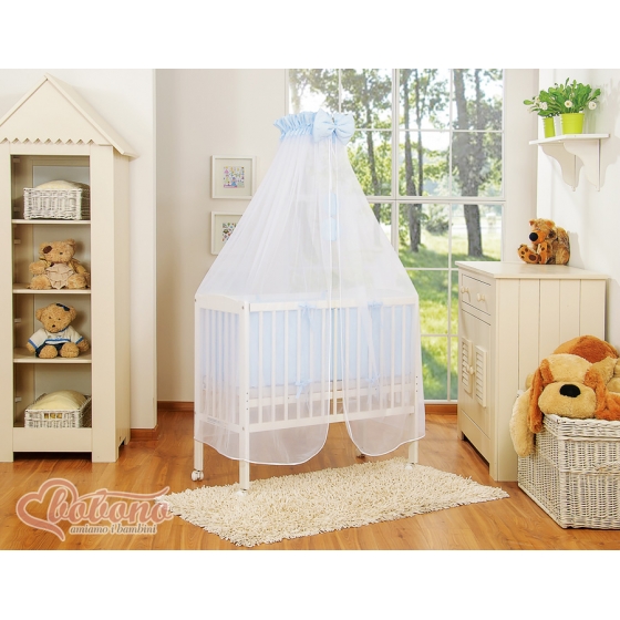 Spjälsäng bedside Sidosäng med madrass med sängkläder Little Prince/Princess blå
