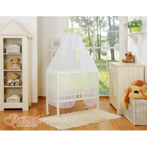 Spjälsäng bedside Sidosäng med madrass med sängkläder Little Prince/Princess grön