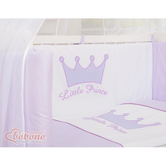 Spjälsäng bedside Sidosäng med madrass med sängkläder Little Prince/Princess lila